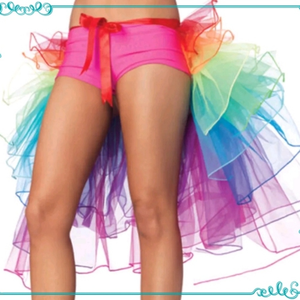 Burlesque Rainbow Tulle Half Bustle  